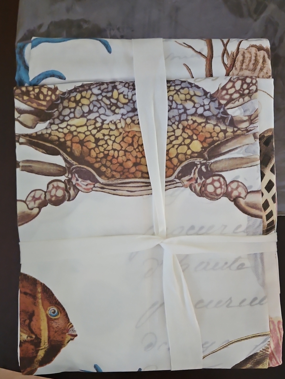 Pottery Barn Coastal Sea Life Shower Curtain NWT